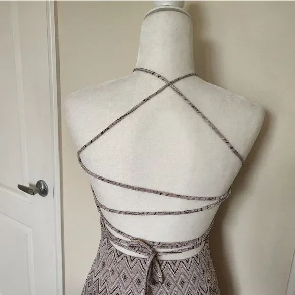 4SI3MNA Metallic Pink Backless Strappy Dress - Picture 4 of 9